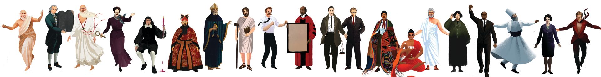 Lineup of all depicted philosophers.